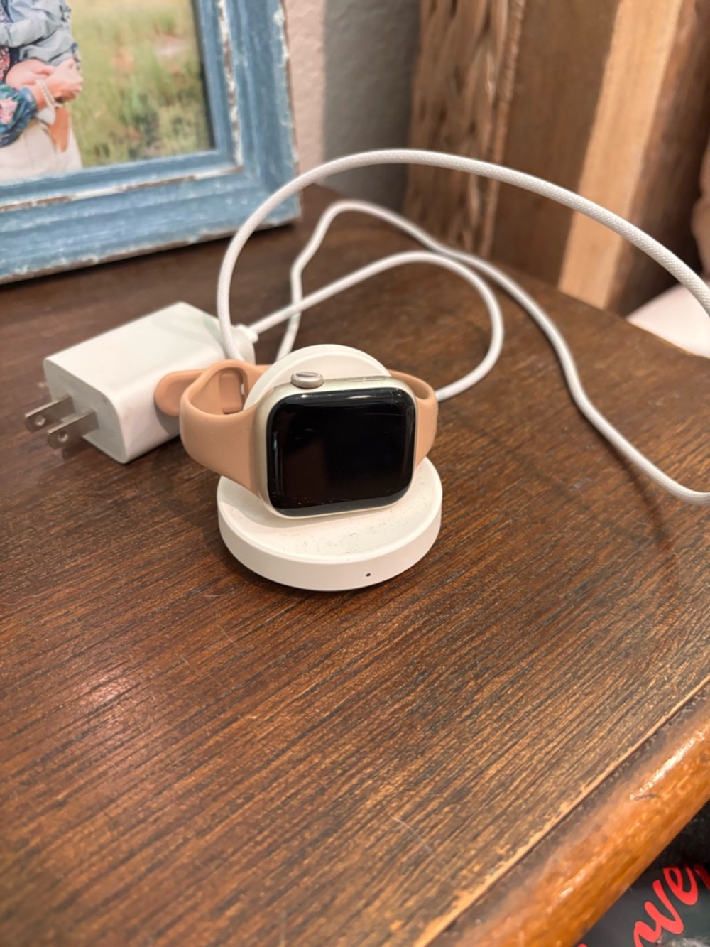 Series 8 Apple Watch with charger and multiple bands
